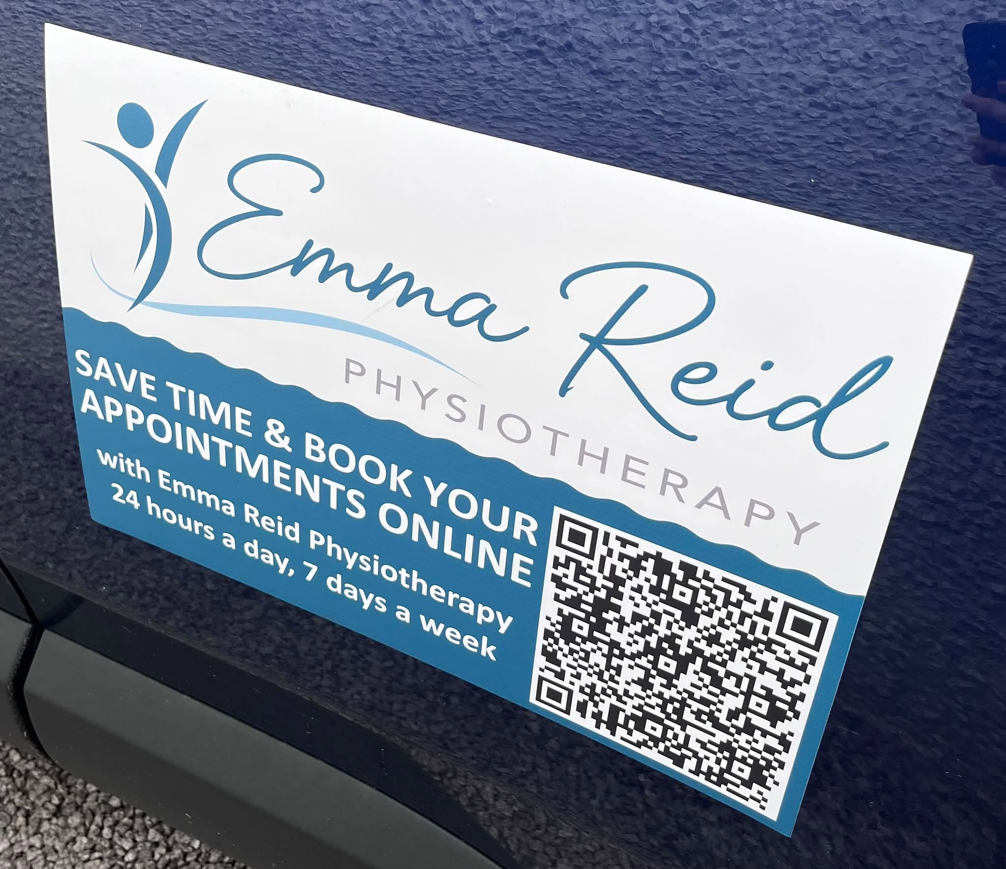 Printed vehicle magnet fitted to a car